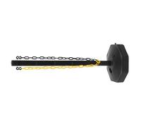 PLAFOPE Barriera di Sicurezza in Plastica Riempibile con Catena da 1 Metro, Palo Delimitatore per Parcheggio e Vialetto, Colonna Segnaletica Nera e Gialla per Controllo Traffico