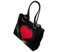 PLAFOPE Borsa a Tracolla a Cuore, Capienza Ampia, PU Nero, Donna | Stile All-match e Pratico, Robusta Tracolla Resistente, per Uscire e Lavorare, per Giovani Donne e Amiche