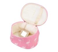 PLAFOPE Borsa per Cosmetici in Pu Maniglia, Organizer Trucco da Viaggio Grande Capacità per Donne, Beauty Case Multifunzione Flamingo Rosa Resistente All’umidità