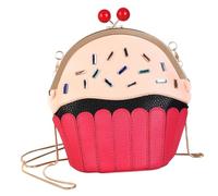 PLAFOPE Borsa Tracolla Donna in PU Rosso Design Originale Forma di Gelato e Torta Sacchetto Casual Adorabile per Uso Quotidiano per Appuntamenti Campeggio e Lavoro