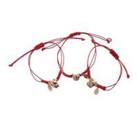 PLAFOPE Bracciale Rosso Donna in Corda Amuleto, 3 Pezzi, Realizzato Lega e Lavorazione Fine, Stile Festivo e Creativo per L'anno del Bue, Elegante alla Moda Stili multipli