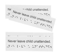 PLAFOPE Cartelli Braille in Plastica Pvc per Esterni, 4 Pezzi Riutilizzabili e Portatili, Etichette Braille per Persone Non Vedenti in Aree Pubbliche e Casa