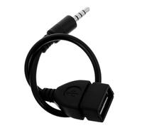 PLAFOPE Cavo Audio Auto 3,5 MM a USB Convertitore Compatto Nero, Prolunga Connettore per Lettore Musicale Mp3 e Dispositivi Elettronici, Accessorio Versatile per Autoradio e Sistemi Audio