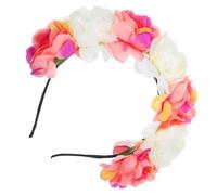 PLAFOPE Cerchietto con Fiori Imitazione Rosa in Tessuto Fascia Leggera per Lavare Viso e Decorazione Natalizia Accessorio per Feste Concerti e Carnevali