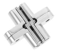 PLAFOPE Cerniera pieghevole a scomparsa per porte, cerniera a croce invisibile in acciaio inox, per porte in legno e librerie, installazione facile, argento