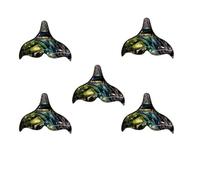 PLAFOPE Ciondoli Fai da Te a Conchiglia Abalone a Forma di Coda di Sirena, Set 5 Pezzi 20x25mm, Accessori Artigianali per Gioielli e Portachiavi, Decorazioni Creative per Appassionati