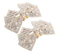 PLAFOPE Clip per Scarpe Donna 2 Pezzi Fiocco Staccabile in Lega di Zinco Cristalli per Decorazione Scarpe da Sposa Adatta a Feste ed Eventi Serali