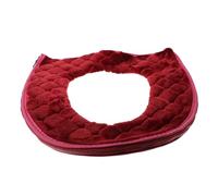 PLAFOPE Copriasse WC con Cerniera in Flanella Rossa, Cuscino Riscaldante Portatile e Facile da Installare per Sedile Rotondo, i Giorni Freddi in Inverno