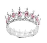 PLAFOPE Corona da Sposa Barocca con Strass Goccia e Tondi Cerchietto Vintage per Capelli da Sposa Accessorio Regale per Matrimoni e Mascherate