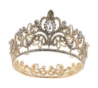PLAFOPE Corona Sposa con Strass Brillanti Cerchietto da Reginetta Elegante per Donna Accessorio Capelli da Nozze e Festa Cerimonia e Compleanno Fascia Nuziale Preziosa e Confortevole