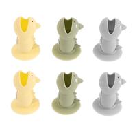 PLAFOPE Custodia Protettiva per Spazzolino in Silicone Design Mini Dinosauro per e Supporto Verticale 6 Pezzi Portatile per Viaggi di Lavoro e Uso Condiviso Viaggi Lavoro Uso Condiviso