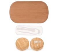 PLAFOPE Custodia Specchio per Rivestimento a Contatto e in Lenti Plastica in Pelle, Doppio Scomparto Piccolo, per Viaggi e Uso Quotidiano