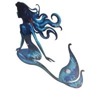 PLAFOPE Decorazione Muro Sirena in Ferro Blu per Giardino e Interno