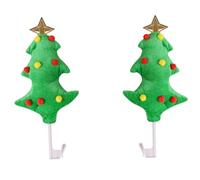 PLAFOPE Decorazione Natalizia per Auto 3 Pezzi in Albero e Stella in Peluche Verde, Resistente e Piacevole al Tocco per Vacanze di Natale e Strada