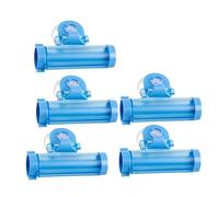 PLAFOPE Distributore di Dentifricio Ventosa 5 Pezzi in Plastica Blu, Estrusore Manuale Salvaspazio per Organizzazione Bagno, Stile Creativo e Funzionale
