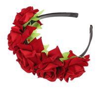 PLAFOPE Elegante Fascia Per Con Motivo A Rose 3d Per Donna Fascia Per Per La Fotografia Della Sposa E Occasioni Speciali Rossa