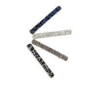 PLAFOPE Fermagli Per Chioma Strass Set Da 4 Pezzi, Forcine Eleganti Bianche, Blu, Nere e Grigie, Accessori Moda Per Chioma Da Donna e Ragazza, Decorazione Per Viaggi e Regali