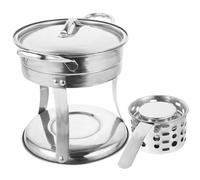 PLAFOPE Fornello Facile da Pulire e Riutilizzabile Hot Pot Singolo in Acciaio Inossidabile 304 con Bruciatore Integrato per Cucina Domestica e Zuppe