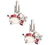 PLAFOPE Gemelli da Camicia Set Uomo 2 Pezzi in Ottone Argento Design Batteria, Accessorio Delicato e Resistente per Anniversari e Collaborazioni D'affari