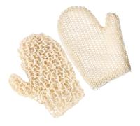 PLAFOPE Guanti Esfolianti Corpo in Sisal Intero 2 Pezzi Beige, Assorbono Completamente Bagnoschiuma senza Graffiare la Pelle, Adatti per Adulti Unisex nella Doccia