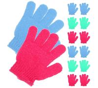 PLAFOPE Guanti Esfolianti da Bagno 14 Pezzi in Nylon con Cinque Dita, Rivitalizzano la Pelle e Facilitano la Pulizia delle Zone Difficili, Colore Assortito la Doccia Colore Colore Casuale