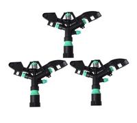 PLAFOPE Irrigatore da Giardino Automatico 3 Pezzi Testine Rotanti a 360° in Metallo Nero per Annaffiare Prato e Arbusti Facile da Installare e Usare