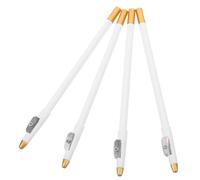 PLAFOPE Kit 4 Pezzi Matite da Barbiere Bianche Impermeabili con Temperino Incorporato per Sopracciglia e Barba in Legno e Acciaio Manganese Uso Quotidiano e Attività All'aperto