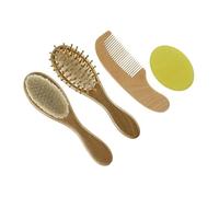 PLAFOPE Kit Di 4 Spazzole E Pettini Per Il Bagnetto Dei Bambini in Legno Per La Dei Bambini Per Il Bagnetto Dei Neonati - Usura - Deformazione - Frattura