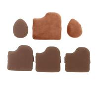 PLAFOPE Mini Puff Morbidi Flockati Spugne Riutilizzabili Dita per Libere e Fondotinta Biscotto Cioccolato Adatti Bagnato e Asciutto con Custodia da Viaggio