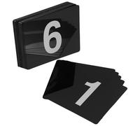 PLAFOPE Numeri da Tavolo Bifacciali in PVC 50 Pezzi 95X100 MM per Feste e Banchetti Cartelli Numerici da 1 a 50 per Disposizione dei Posti