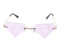 PLAFOPE Occhiali da Sole a Forma di Diamante Irregolare senza Montatura PC Resistente, Non Si Deforma Né Scolorisce per Donna per Feste e Party
