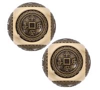 PLAFOPE Palline da Massaggio per le Mani in Ottone Massiccio 38Mm Incisioni a Sei Facce Set da 2 per Esercizi di Rafforzamento e Rilassamento Muscolare Adatte per Fitness e Uso