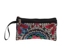 PLAFOPE Pochette da Sposa Elegante Ricamo Floreale in Poliestere e Canvas, Stile Etnico Vintage, Facile da Pulire, per Matrimoni e Uscite Casual