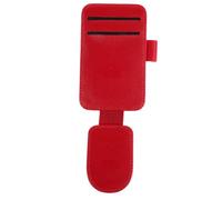 PLAFOPE Porta Occhiali da Sole per Auto Clip Multifunzionale in Poliuretano Rosso Supporto per Visiera Parasole, Organizer Interno Auto per Occhiali, Biglietti e Tessere, Accessorio