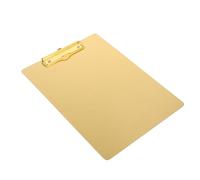 PLAFOPE Portablocco Bordo Liscio e Angoli Arrotondati Portadocumenti Portatile Oro A4 in Acciaio Inossidabile per Casa e Scuola, per Lavoro D'ufficio e Medico