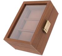 PLAFOPE Scatola Porta Orologi da Uomo Design Semplice ed Elegante con 3 Scomparti in Legno Organizer Comodo per Esposizione e Conservazione a Casa