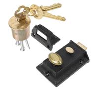 PLAFOPE Serratura a Catenaccio Vintage per Porte Esterne in Leghe di Ferro Doppio Bloccaggio, Set Completo per Porte in Legno, Meccanismo Silenzioso e Compatibile per Uso Domestico