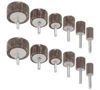 PLAFOPE Set 12 Pezzi Ruote Lamellari Abrasive per Smerigliatrice Angolare, Accessori per Lucidatura e Rettifica Metalli, Legno e Plastica, Teste Montate per Lavori di Finitura