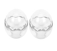 PLAFOPE Set 2 Pezzi Coppette in Vetro a Forma di Guscio D'uovo 100ml per Budino e Dessert per Party e Tavola da Pranzo