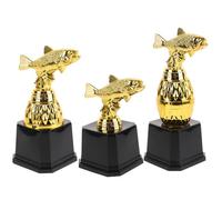 PLAFOPE Set 3 Coppe Trofei Mini da Pesca in Plastica Aspetto Realistico, Perfette per Competizioni e Feste di Premiazione
