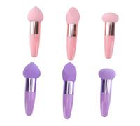 PLAFOPE Set di 2 Spugne Trucco Manico in Lattice Porpora, Facile da Impugnare, per Fondotinta e Blush, Perfette per Correggere e Nascondere Imperfezioni