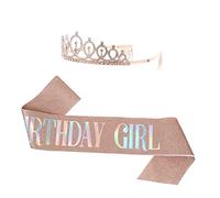 PLAFOPE Set Di Fascia E Cerchietto Per A Per Feste Di Compleanno - Accessorio Per Abito Da Regina Da Donna Taglia Unica
