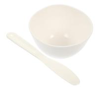 PLAFOPE Set per Maschere Viso 500ml Ciotola Tonda in Pp Bianca e Bastoncino, Facile da Pulire e Resistente, per Applicazioni Fai da Te e Salone