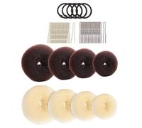 PLAFOPE Small Bun Donut Set, Donut Hair Bun, Hair Bun Making Tools, U-shaped Pins, 1 Set, Metallo e Nailon, per Feste, Donne e Ragazze