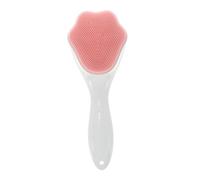 PLAFOPE Spazzola e Detergere Delicatamente Viso per Pulizia Viso in Silicone Manico lungo Pasta Design a Forma di Zampa di Gatto Rosa per Rimuovere Pelle Morta
