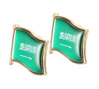 PLAFOPE Spilla 2pezzi Bandiera Arabia Saudita in Resina Epoxy e Ferro, Design Unico, Stile Lussuoso e Raffinato, per Cappelli e Abbigliamento a Matrimoni