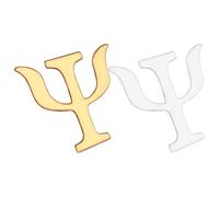 PLAFOPE Spilla da Bavero Lettera Alfabeto in Lega, Set 2 Pezzi Oro e Argento, Accessorio Vintage Versatile per Vestiti, Cappelli e Zaini da Donna, Design Ispirato alla Psicologia