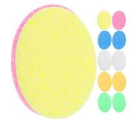 PLAFOPE Spugne per Viso Ovali in Cellulosa 12 Pezzi, Spugnetta Detergente Riutilizzabile la Pulizia e L’esfoliazione del Viso, Spugna da Viaggio Leggera e Compatta per Uso Quotidiano