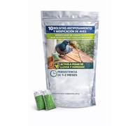 PLAGAS ONLINE Repellente per uccelli professionale in bustine - 10 sacchetti anti-posamento e nidificazione - Modificatore di comportamento - Attivo al peso di pioggia e umidità - Durata 1-2 mesi