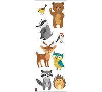 Plage 152565 Decorativo Adesivo da Parete Animali della Foresta - Bambini in Vinile, 68 x 0,1 x 24 cm, Multicolore